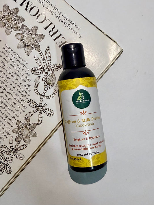 Saffron and milk protein face wash